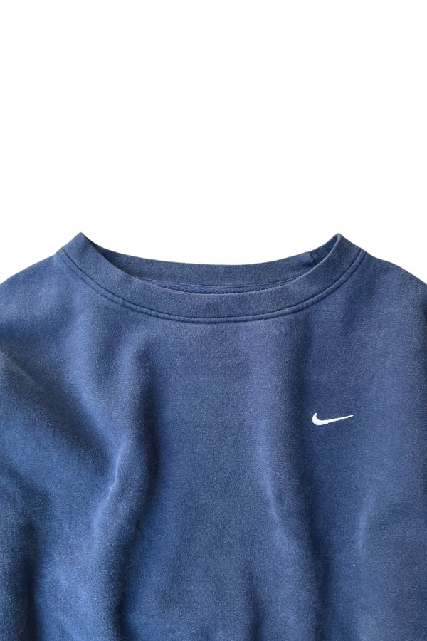 MADE IN TURKEY Y2K EARLY 00'S ONE POINT LOGO SWEATSHIRT / NAVY [SIZE: XL USED]