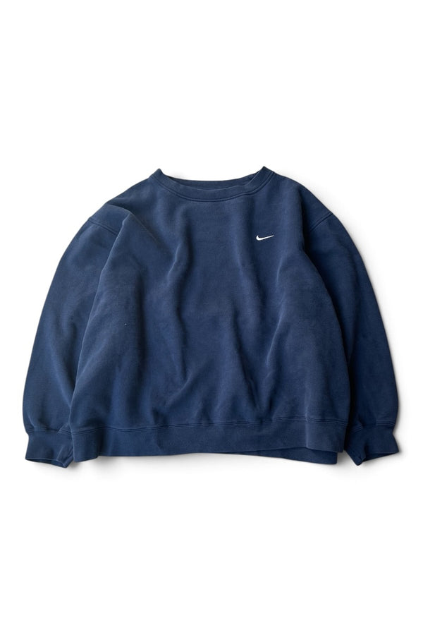MADE IN TURKEY Y2K EARLY 00'S ONE POINT LOGO SWEATSHIRT / NAVY [SIZE: XL USED]