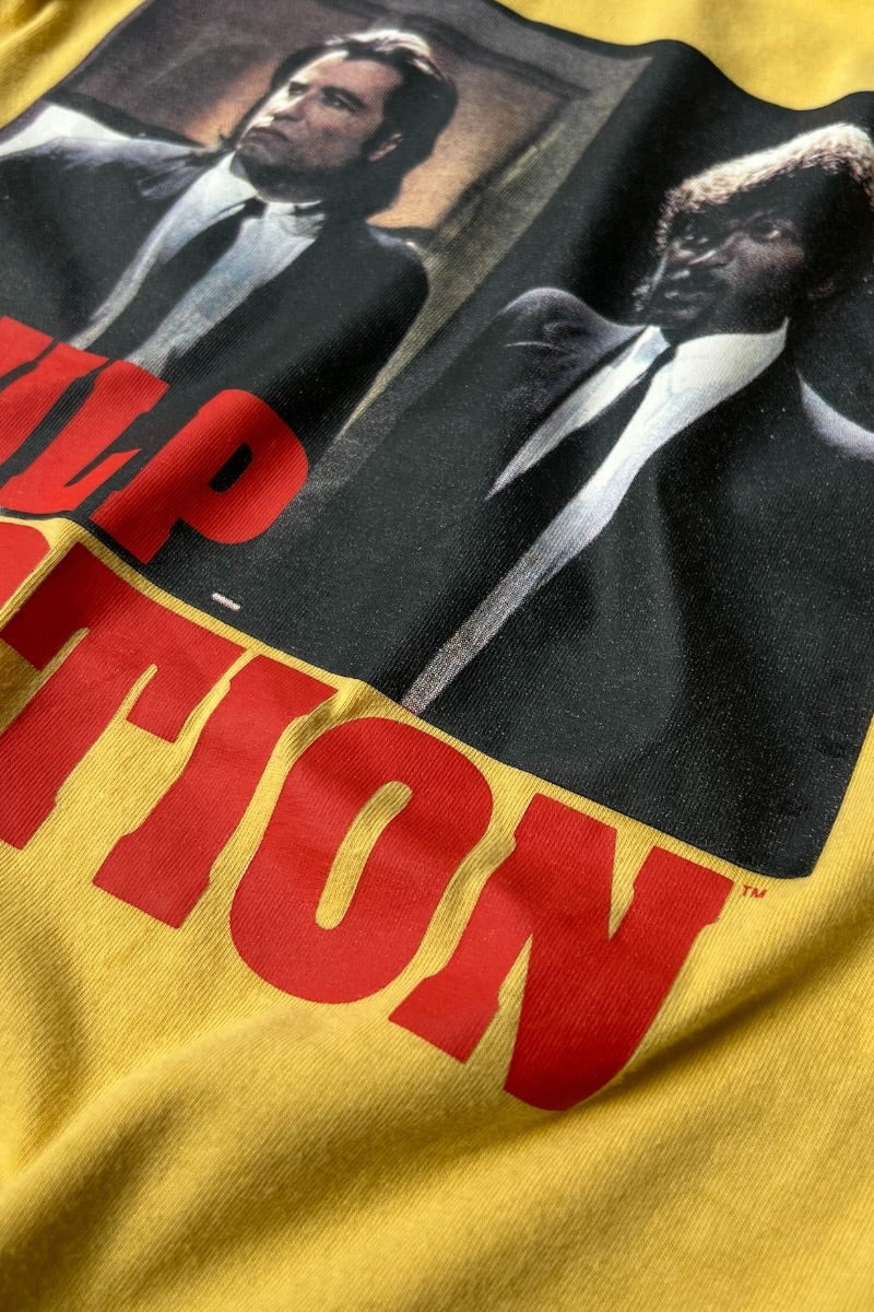PULP FICTION L/S OFFICIAL MOVIE T-SHIRT / YELLOW [SIZE: M USED]