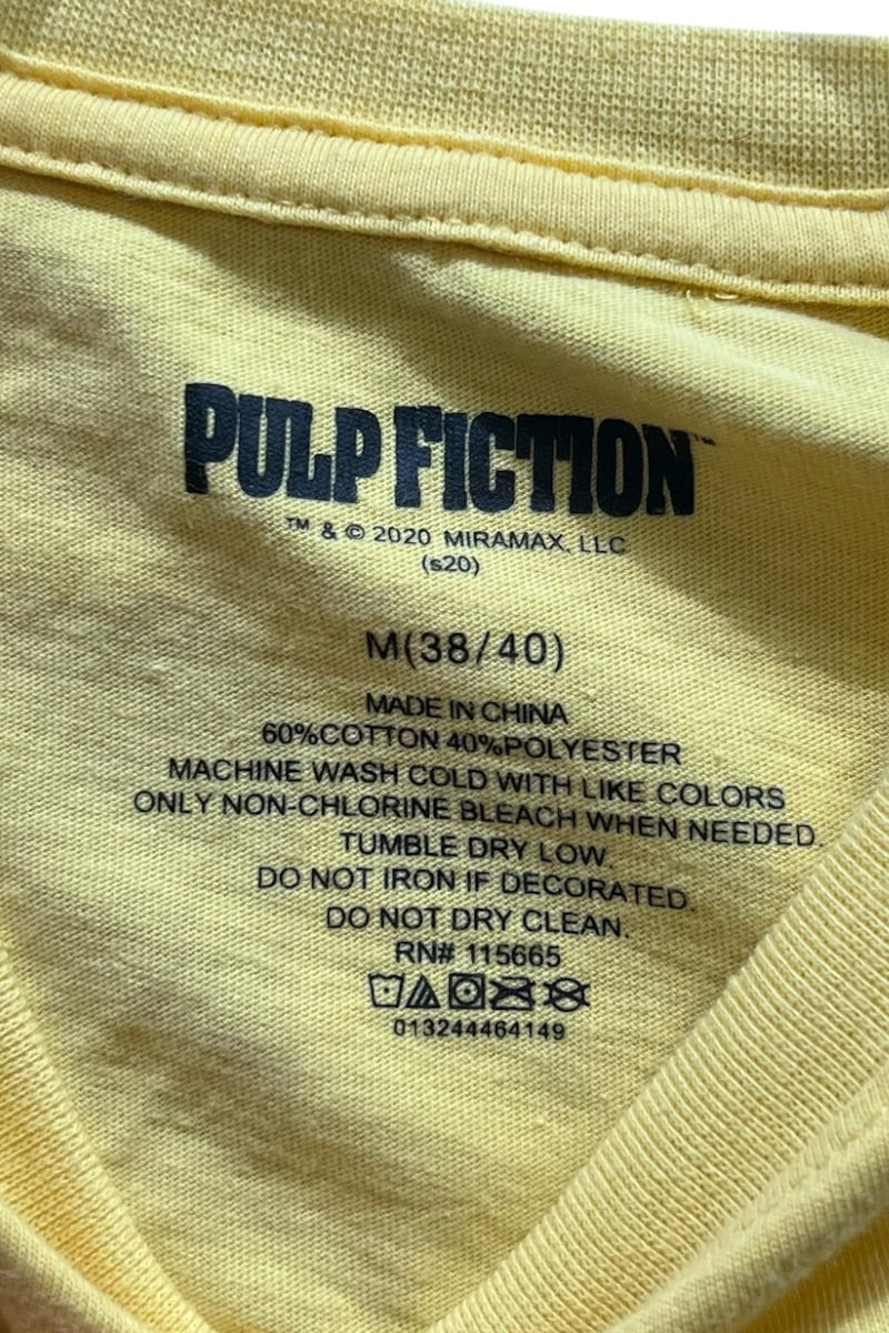 PULP FICTION L/S OFFICIAL MOVIE T-SHIRT / YELLOW [SIZE: M USED]