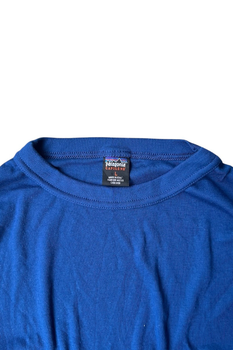 MADE IN USA 96'S CAPILENE  L/S T-SHIRT / BLUE [SIZE: L USED]