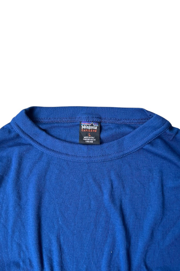 MADE IN USA 96'S CAPILENE  L/S T-SHIRT / BLUE [SIZE: L USED]