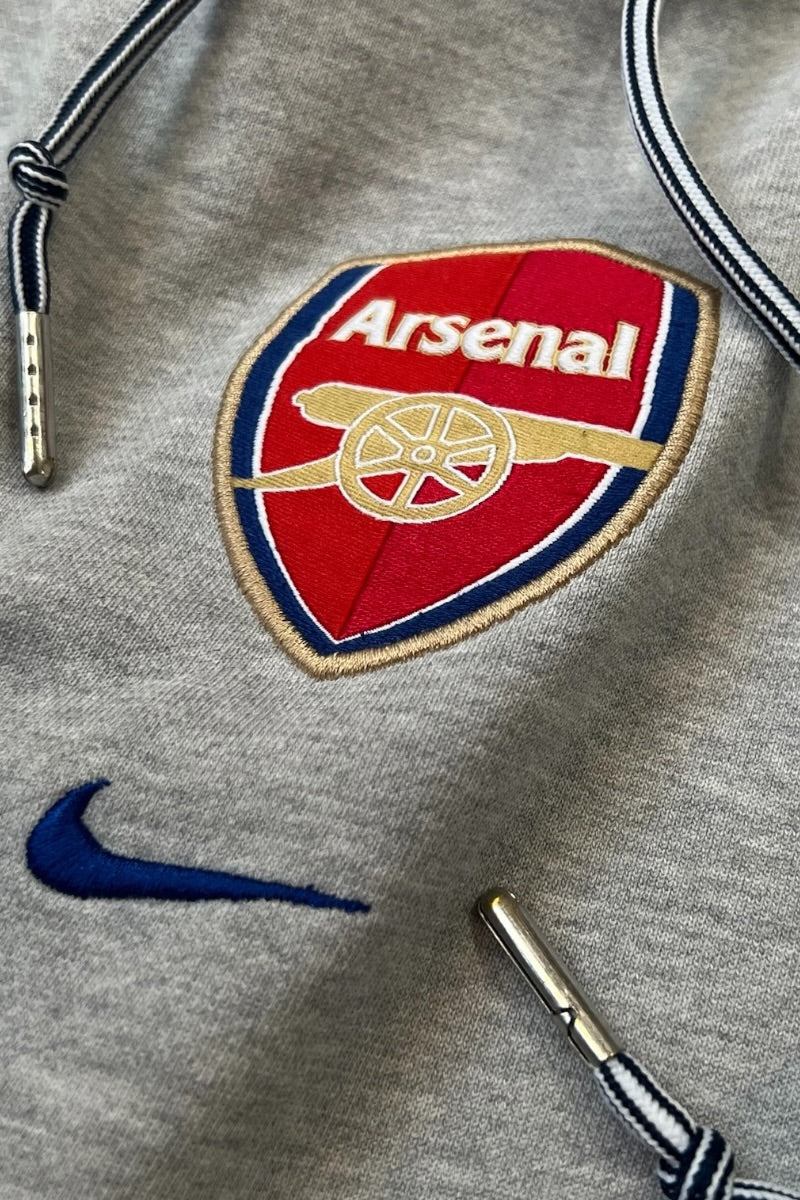 Y2K EARLY 00'S ARSENAL HOODIE SWEATSHIRT / GRAY [SIZE: S USED]
