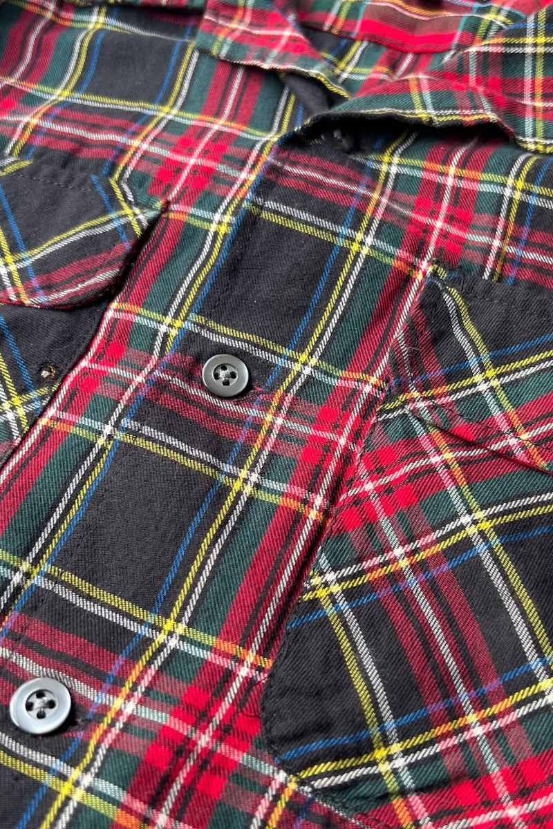 MADE IN USA L/S OPEN COLLER CHECK SHIRT / CHECK [SIZE: S USED]