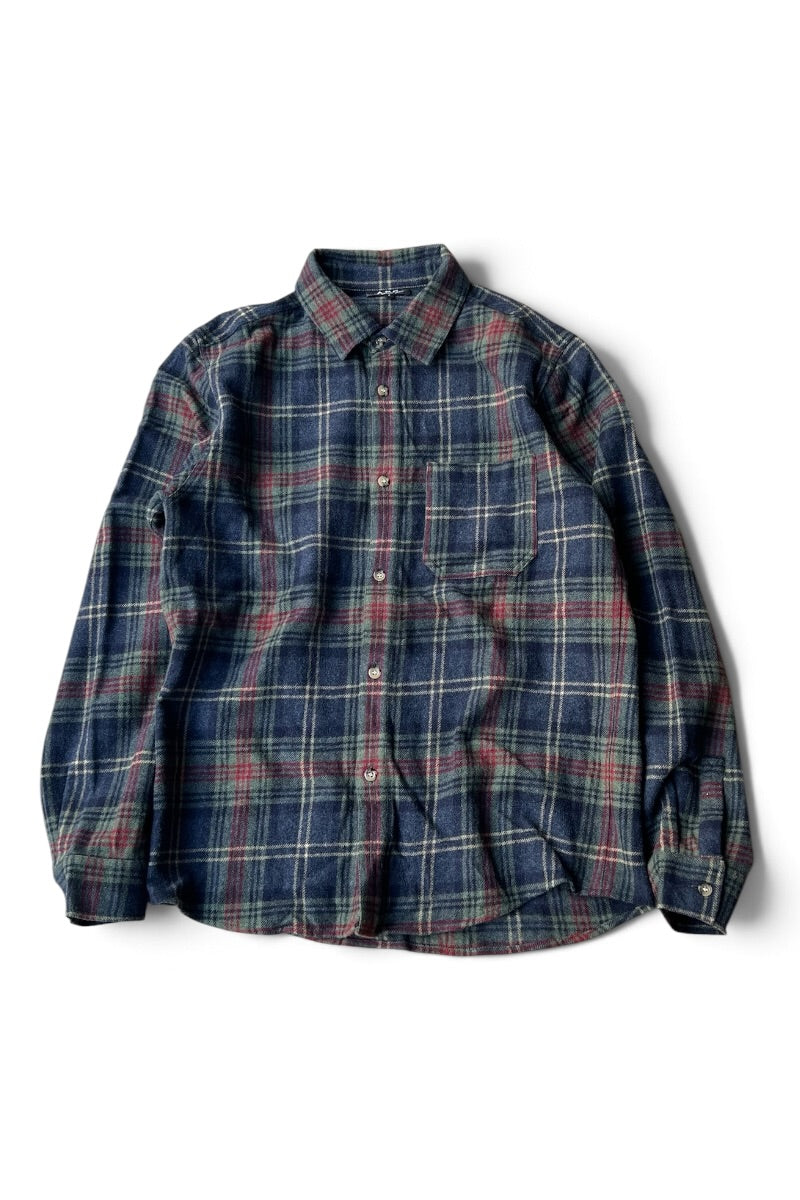 MADE IN ROMANIA L/S WOOL SHIRT / CHECK [SIZE: S USED]
