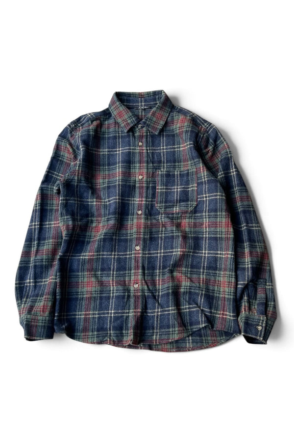 MADE IN ROMANIA L/S WOOL SHIRT / CHECK [SIZE: S USED]