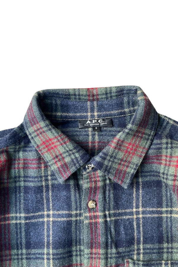 MADE IN ROMANIA L/S WOOL SHIRT / CHECK [SIZE: S USED]