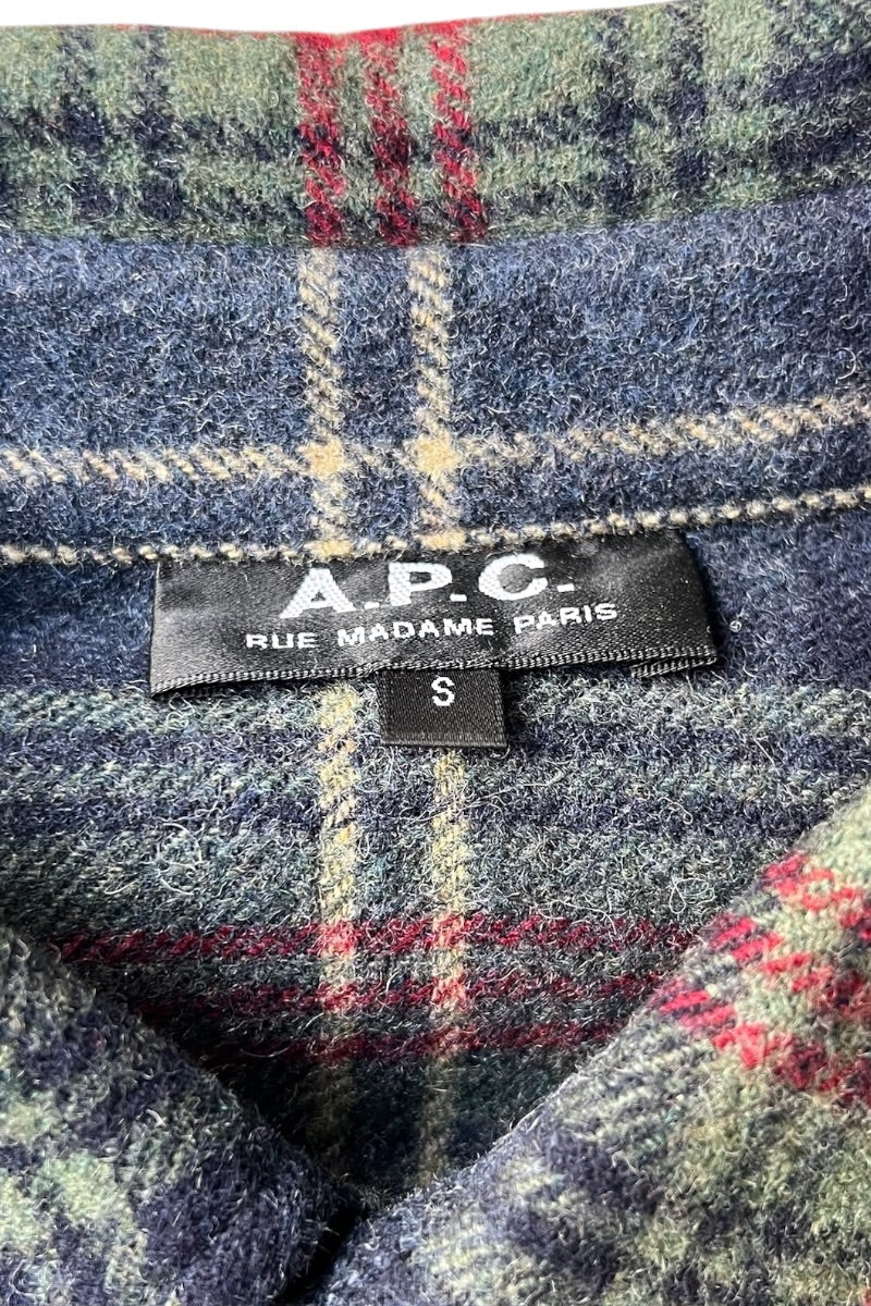 MADE IN ROMANIA L/S WOOL SHIRT / CHECK [SIZE: S USED]