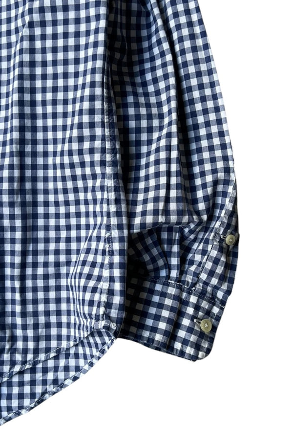 90'S L/S GINGHAM CHECK BD SHIRT / BLUE [SIZE: L USED]