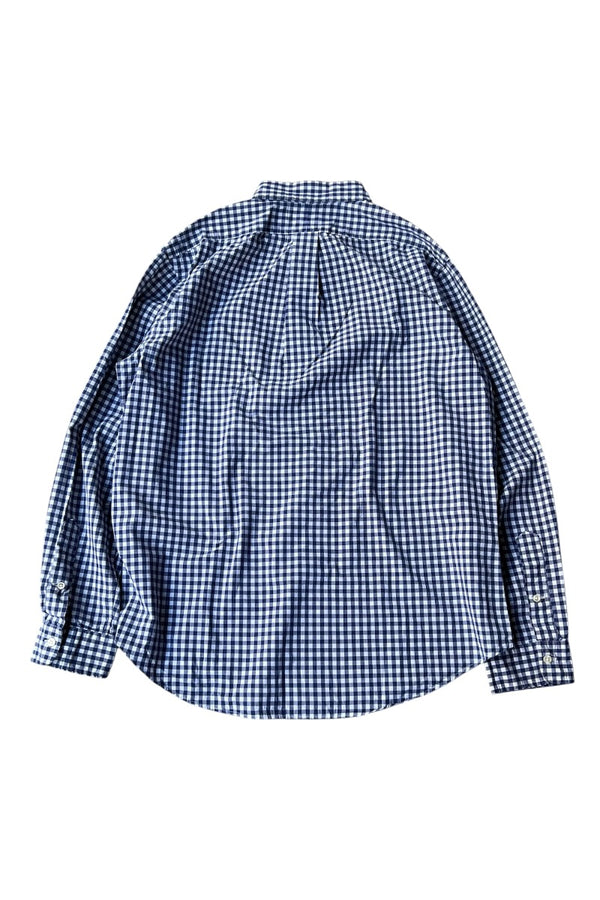 90'S L/S GINGHAM CHECK BD SHIRT / BLUE [SIZE: L USED]