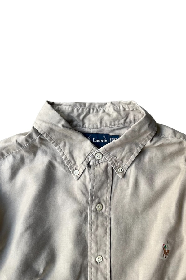 90'S CLASSIC FIT L/S SHIRT / BEIGE [SIZE: XL USED]