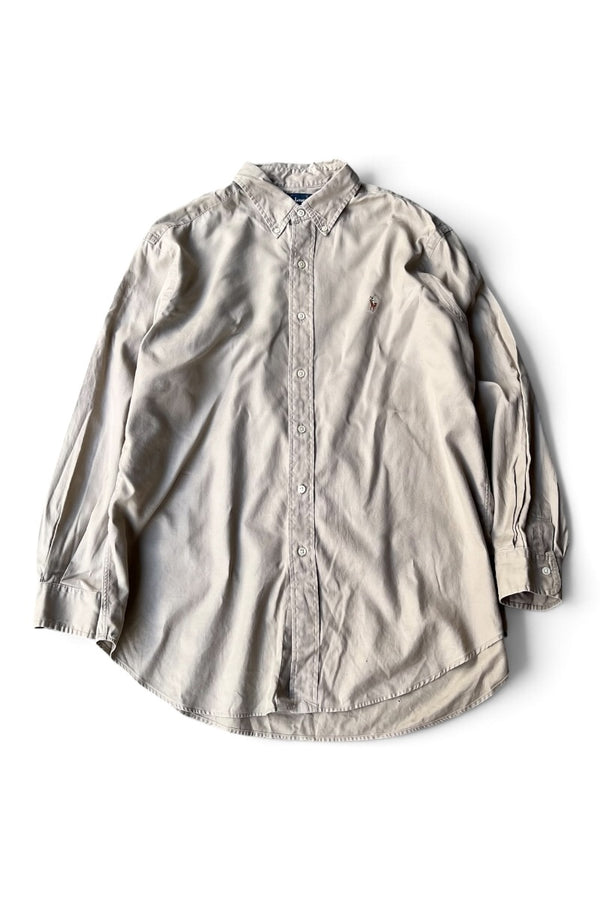 90'S CLASSIC FIT L/S SHIRT / BEIGE [SIZE: XL USED]