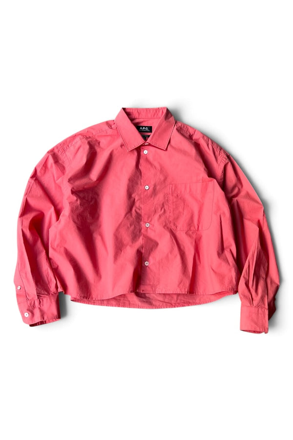 L/S CROPPED SHIRT / PINK [SIZE: 38 USED]