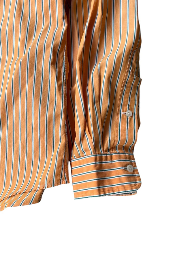 90'S L/S CUSTOM FIT STRIPE SHIRT / ORANGE [SIZE: S USED]