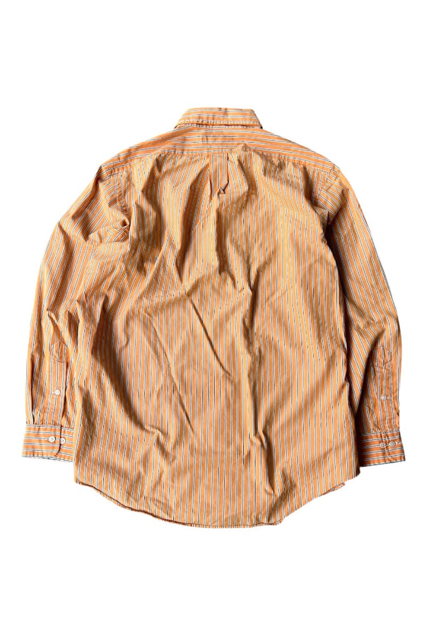 90'S L/S CUSTOM FIT STRIPE SHIRT / ORANGE [SIZE: S USED]