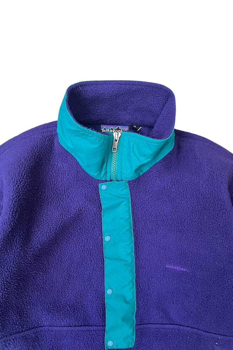 MADE IN USA 90'S HALF-ZIP SNAP-T FLEECE JACKET / PURPLE [SIZE: S USED]