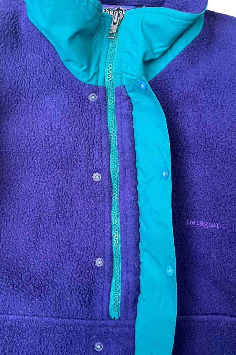 MADE IN USA 90'S HALF-ZIP SNAP-T FLEECE JACKET / PURPLE [SIZE: S USED]