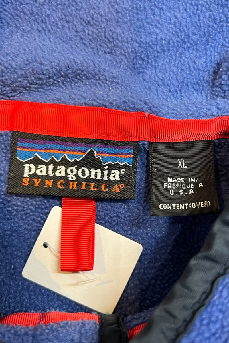 MADE IN USA 97'S SYNCHILLA SNAP-T FLEECE JACKET / BLUE [SIZE: XL USED]