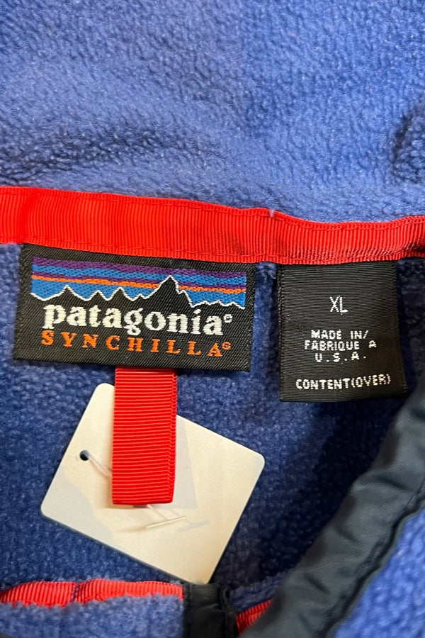 MADE IN USA 97'S SYNCHILLA SNAP-T FLEECE JACKET / BLUE [SIZE: XL USED]