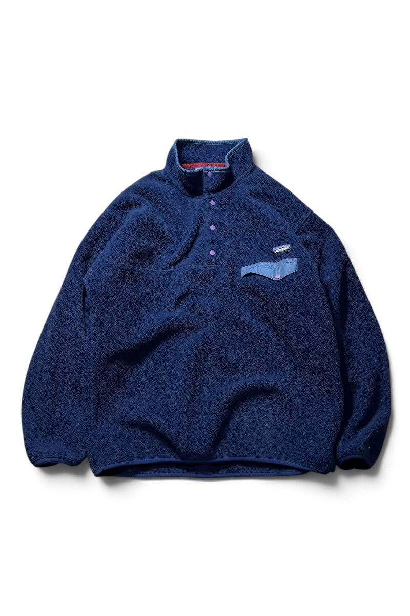 Y2K 00'S SYNCHILLA SNAP-T FLEECE JACKET / NAVY [SIZE: L USED]