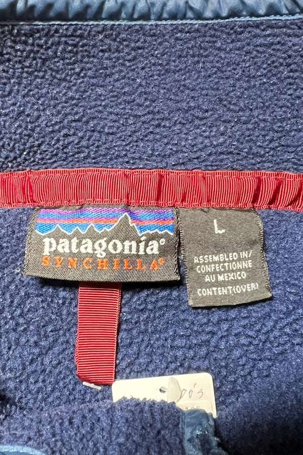 Y2K 00'S SYNCHILLA SNAP-T FLEECE JACKET / NAVY [SIZE: L USED]