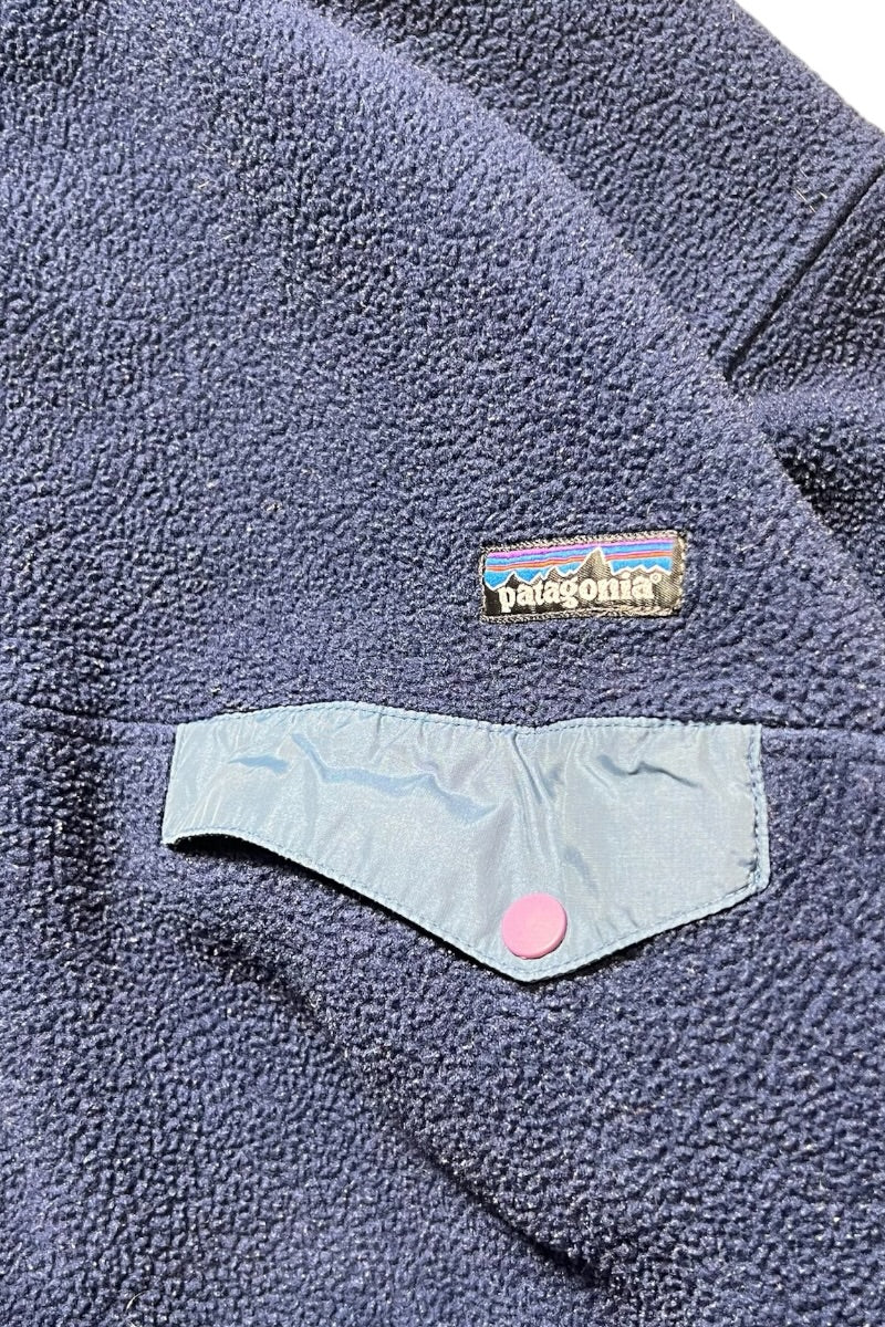 Y2K 00'S SYNCHILLA SNAP-T FLEECE JACKET / NAVY [SIZE: L USED]