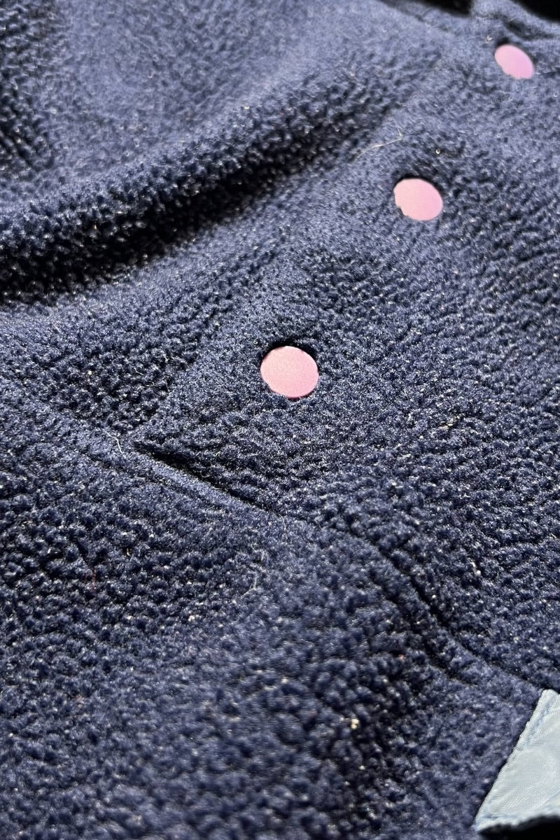 Y2K 00'S SYNCHILLA SNAP-T FLEECE JACKET / NAVY [SIZE: L USED]
