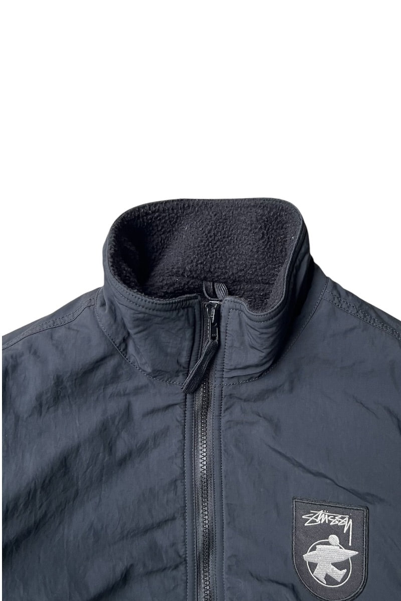 NYLON FLEECE LINNER ZIP JACKET / BLACK [SIZE: S USED]