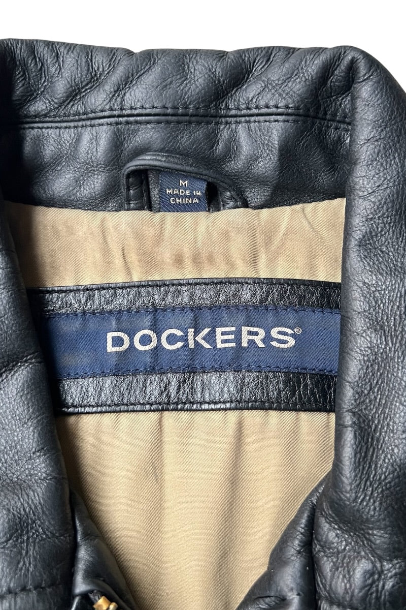 90'S-Y2K EARLY 00'S ZIP LEATHER JACKET / BLACK [SIZE: M USED]