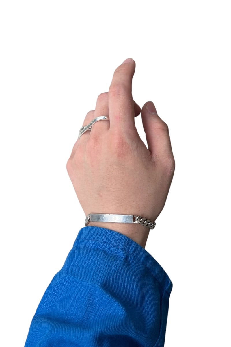 MADE IN ITALY 925 SILVER ID BRACELET / SILVER [SIZE: ONE SIZE USED]