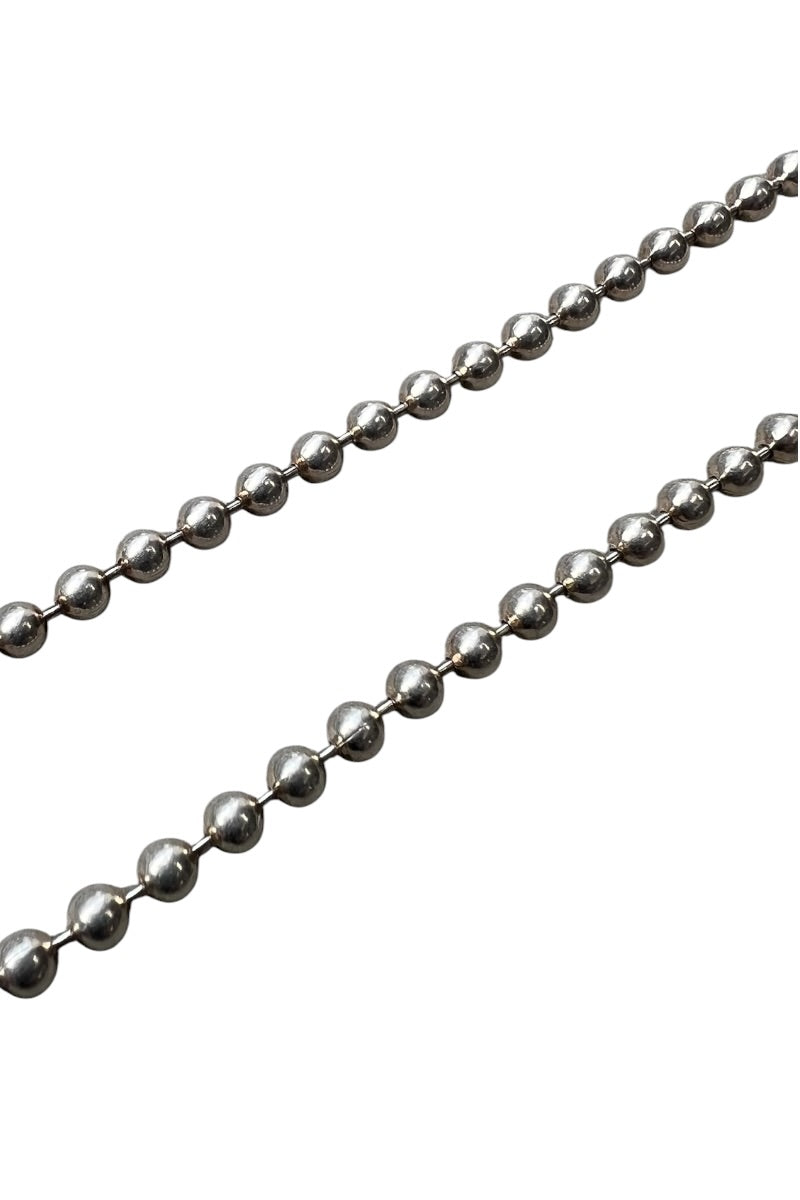 MADE IN ITALY 925 SILVER BALL CHAIN NECKLACE / SILVER [SIZE: ONE SIZE USED]