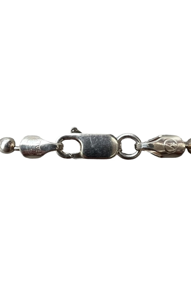 MADE IN ITALY 925 SILVER BALL CHAIN NECKLACE / SILVER [SIZE: ONE SIZE USED]