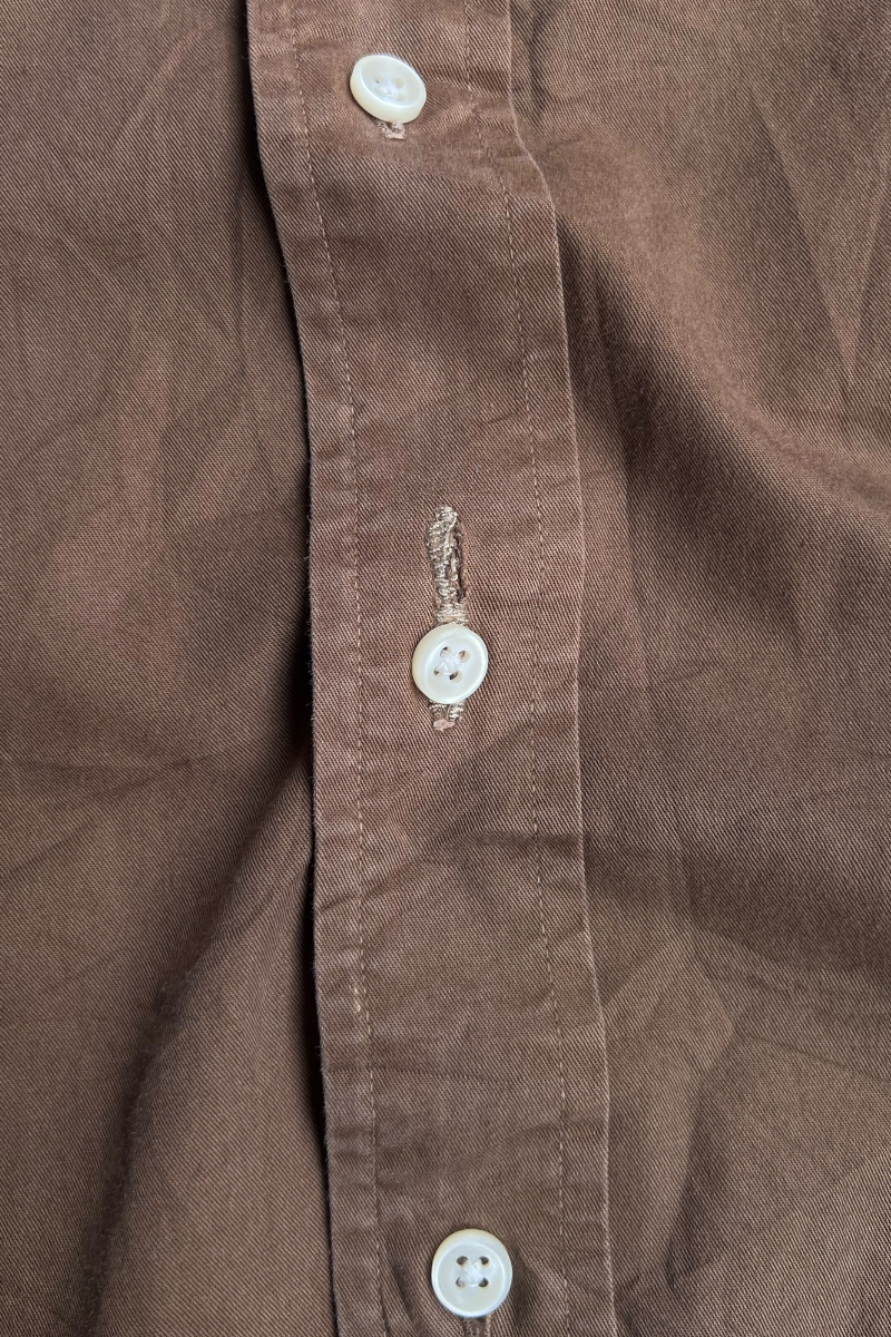 90'S L/S CLASSIC FIT BD SHIRT / BROWN [SIZE: L USED]