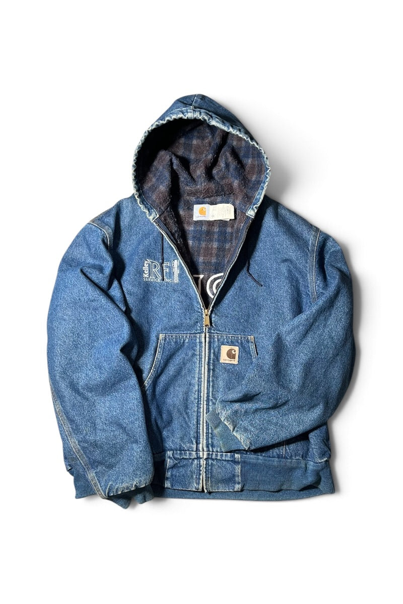 MADE IN USA 98'S RF KELLEY SERVICE INC. ADVERTISING DENIM ACTIVE JACKET USA企画品 / INDIGO [SIZE: XL USED]