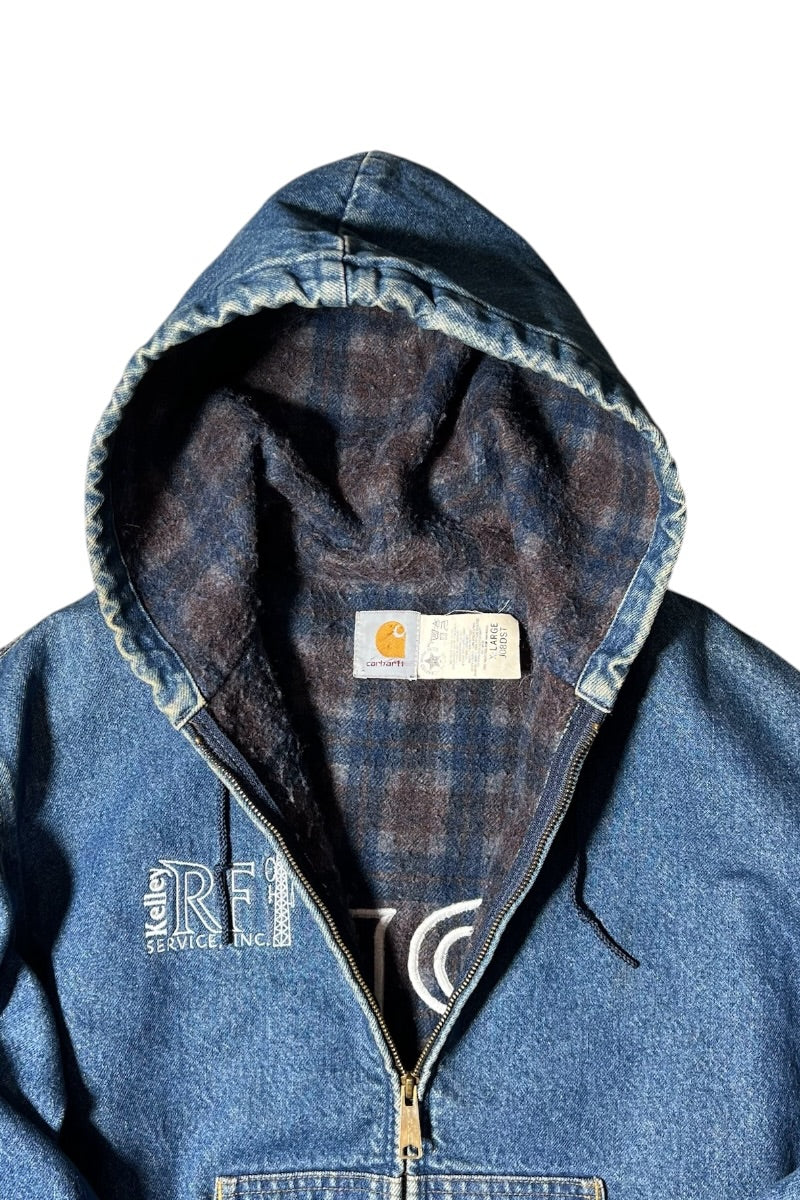 MADE IN USA 98'S RF KELLEY SERVICE INC. ADVERTISING DENIM ACTIVE JACKET USA企画品 / INDIGO [SIZE: XL USED]