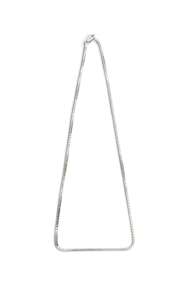 MADE IN ITALY 925 SILVER VENETIAN LINK NECKLACE / SILVER [SIZE: ONE SIZE USED]