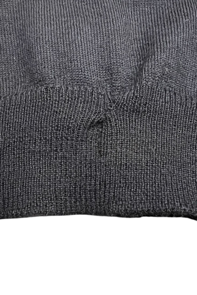 MADE IN ITALY 90'S V-NECK CASHMERE KNIT SWEATER / BLACK [SIZE: M USED]