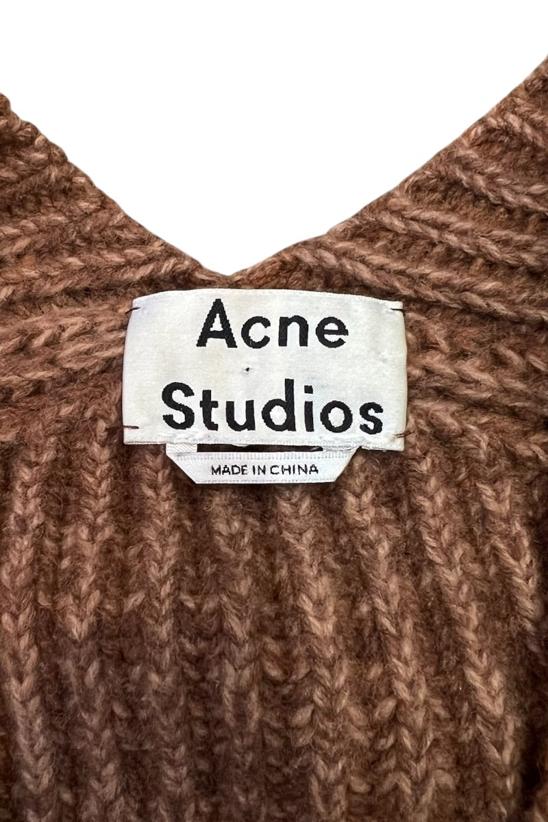V-NECK SWEATER / BROWN [SIZE: XS USED]