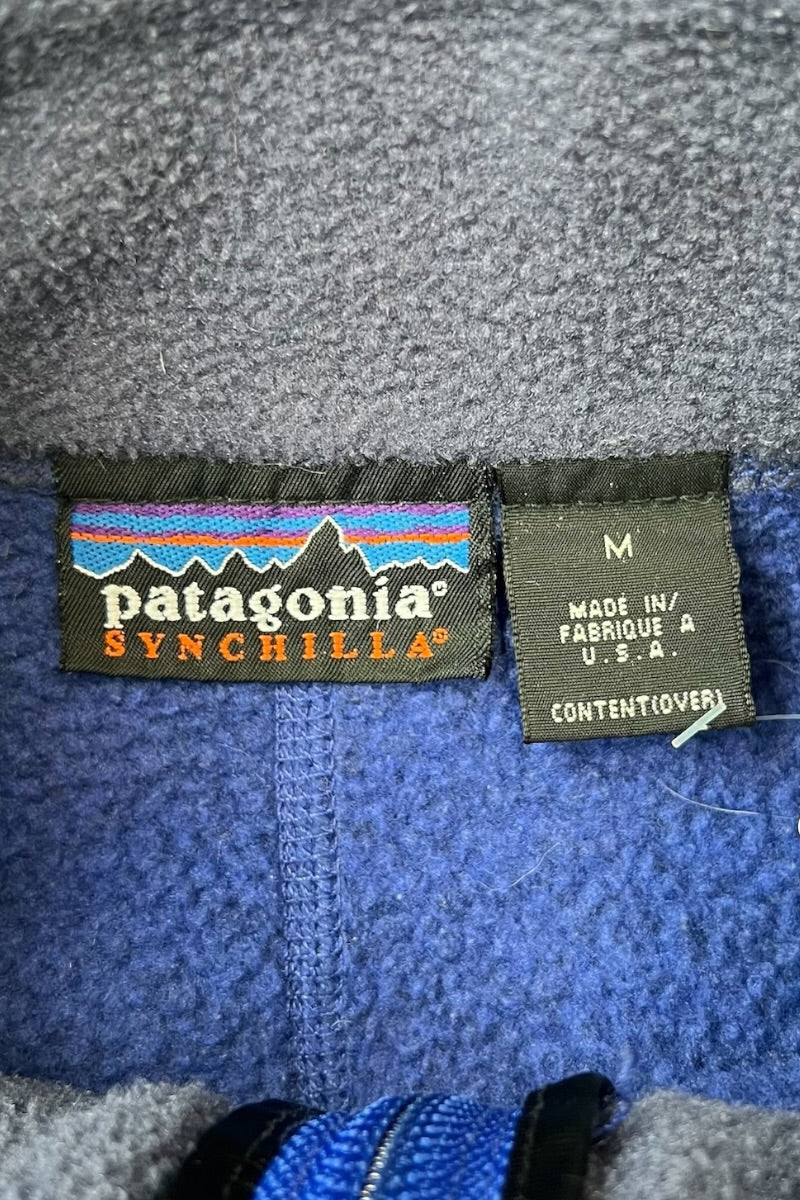 MADE IN USA 96'S ZIP SYNCHILLA FLEECE JACKET / BLUE [SIZE: M USED]