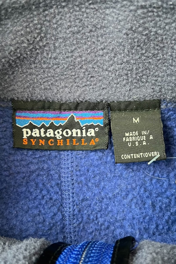 MADE IN USA 96'S ZIP SYNCHILLA FLEECE JACKET / BLUE [SIZE: M USED]