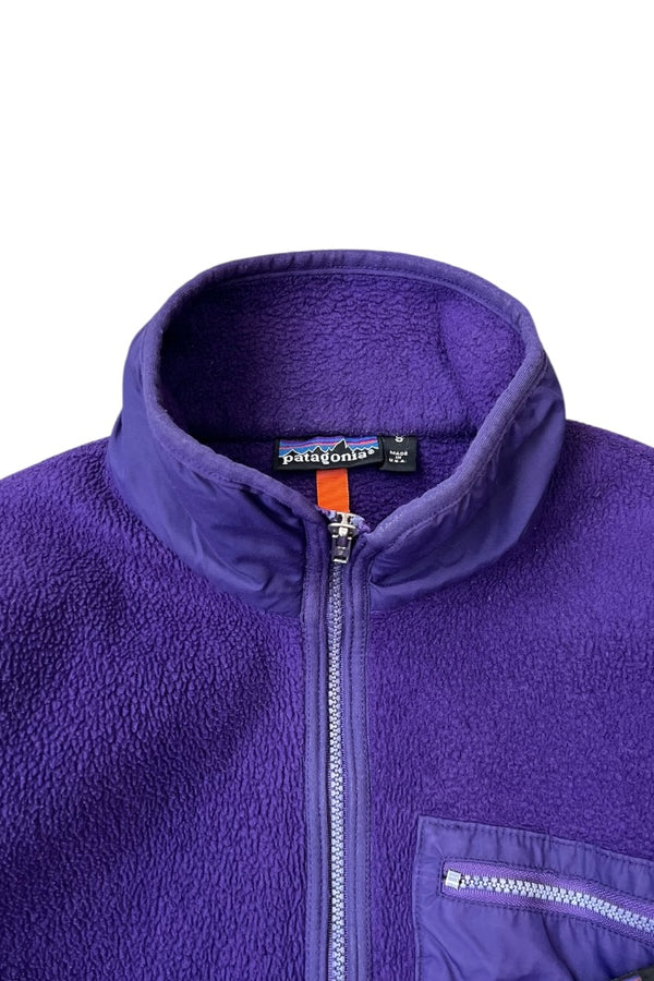 MADE IN USA 90'S RETRO FLEECE JACKET / PURPLE [SIZE: S USED]