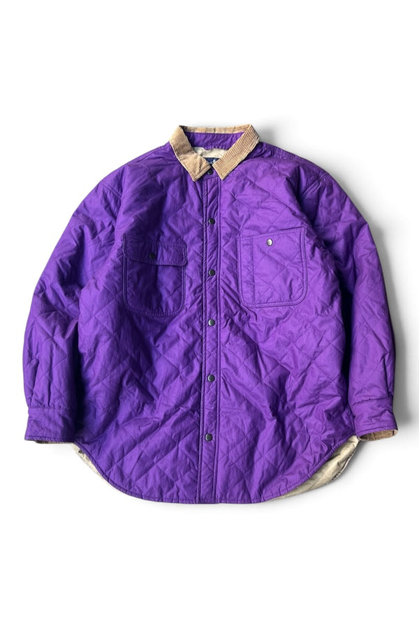 90'S NYLON QUILTING SHIRT JACKET / PURPLE [SIZE: L USED]