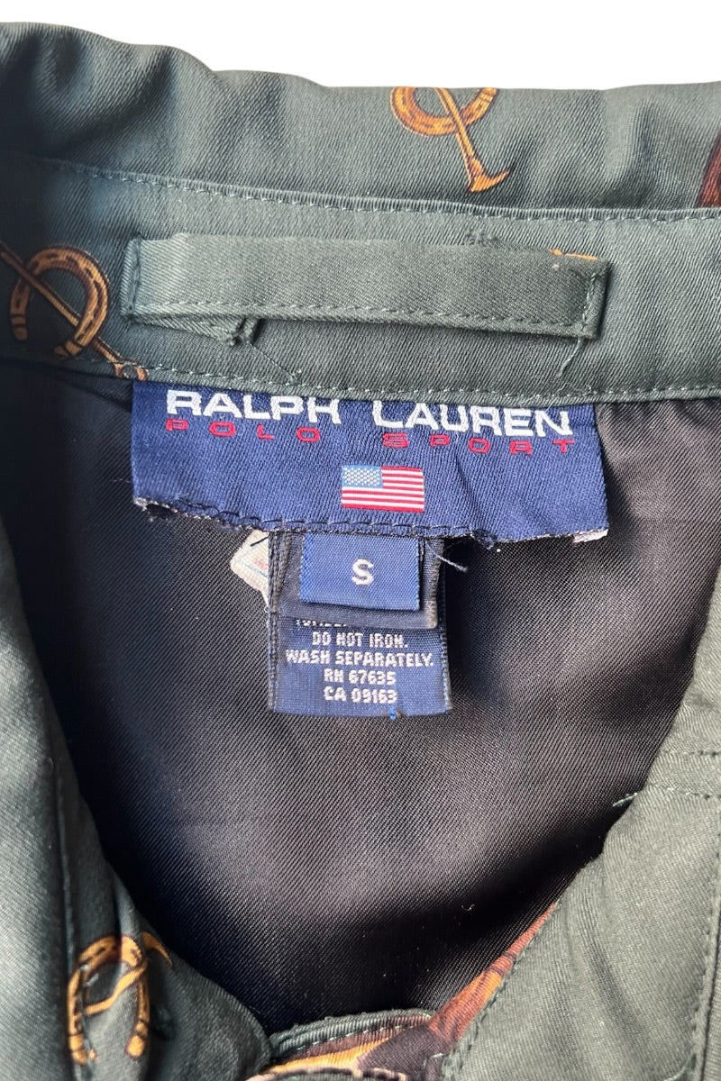 MADE IN USA 90'S ILGWU TAG PATTERN HUNTING JACKET / GREEN [SIZE: S USED]