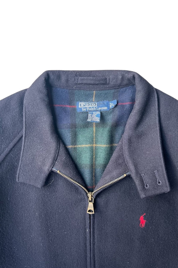 90'S WOOL HARRINGTON JACKET / NAVY [SIZE: L USED]
