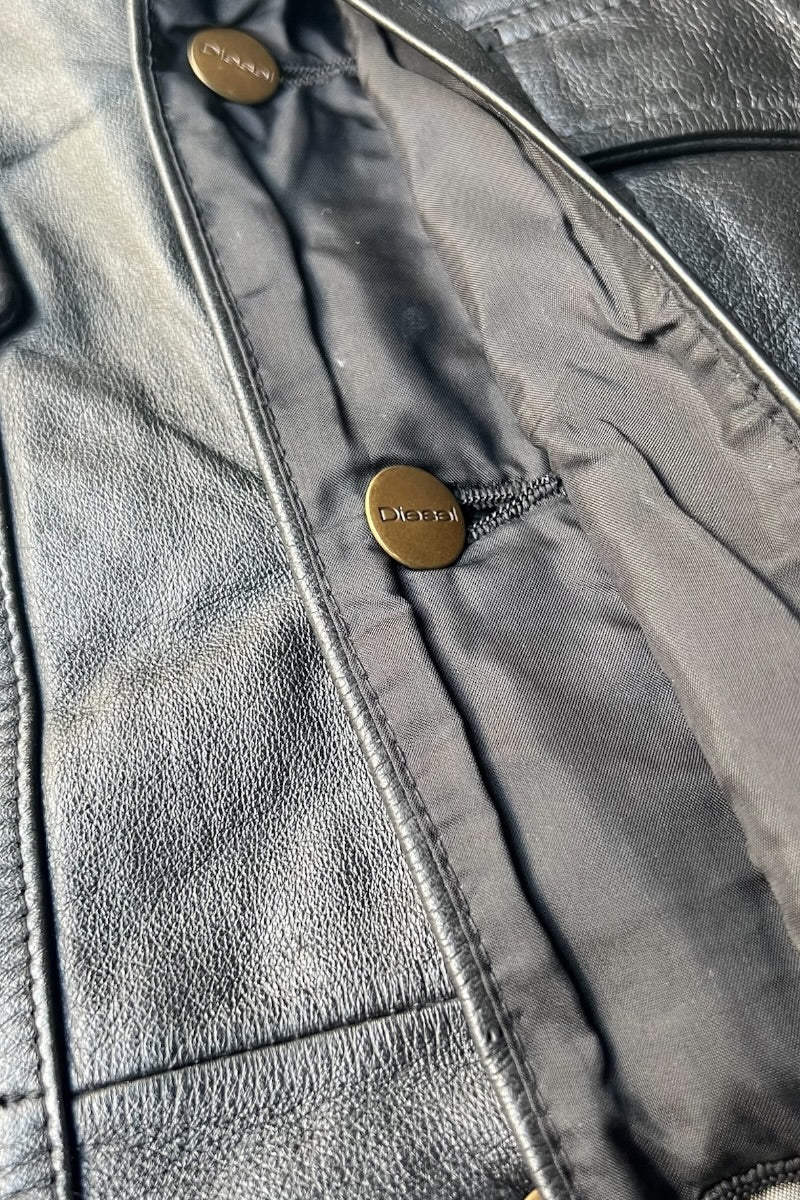 90'S-Y2K EARLY 00'S LEATHER JACKET / BLACK [SIZE: L USED]