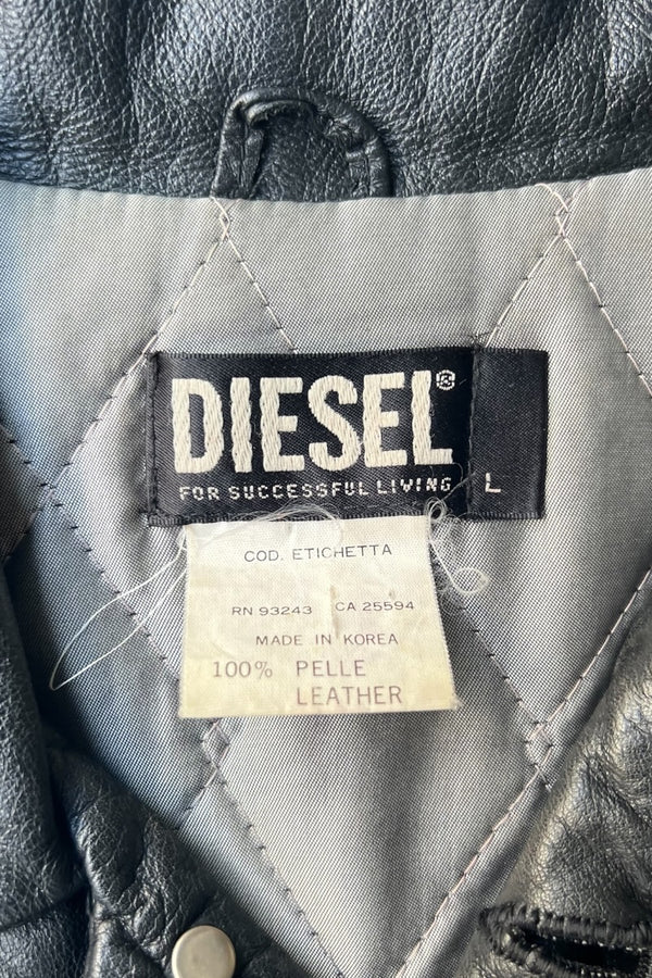 90'S-Y2K EARLY 00'S LEATHER JACKET / BLACK [SIZE: L USED]