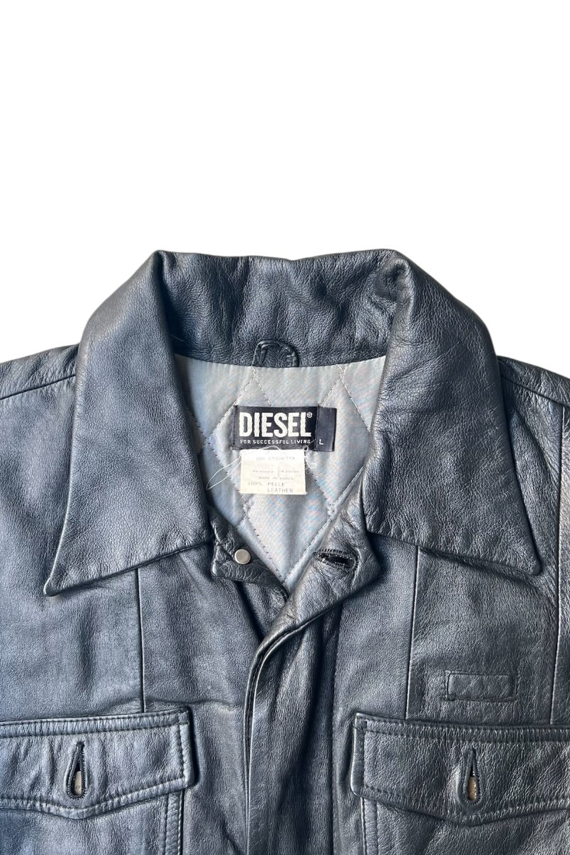 90'S-Y2K EARLY 00'S LEATHER JACKET / BLACK [SIZE: L USED]