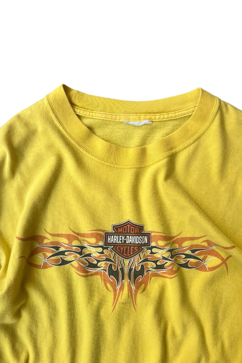 Y2K EARLY 05'S L/S 파이어 플레임 티셔츠 / 옐로우 [SIZE: L USED]