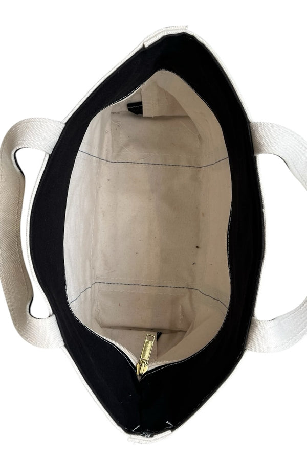 MADE IN USA 90'S BOAT AND TOTE BAG WILMINGTON TRUST W/ZIP / BLACK [SIZE: M USED]