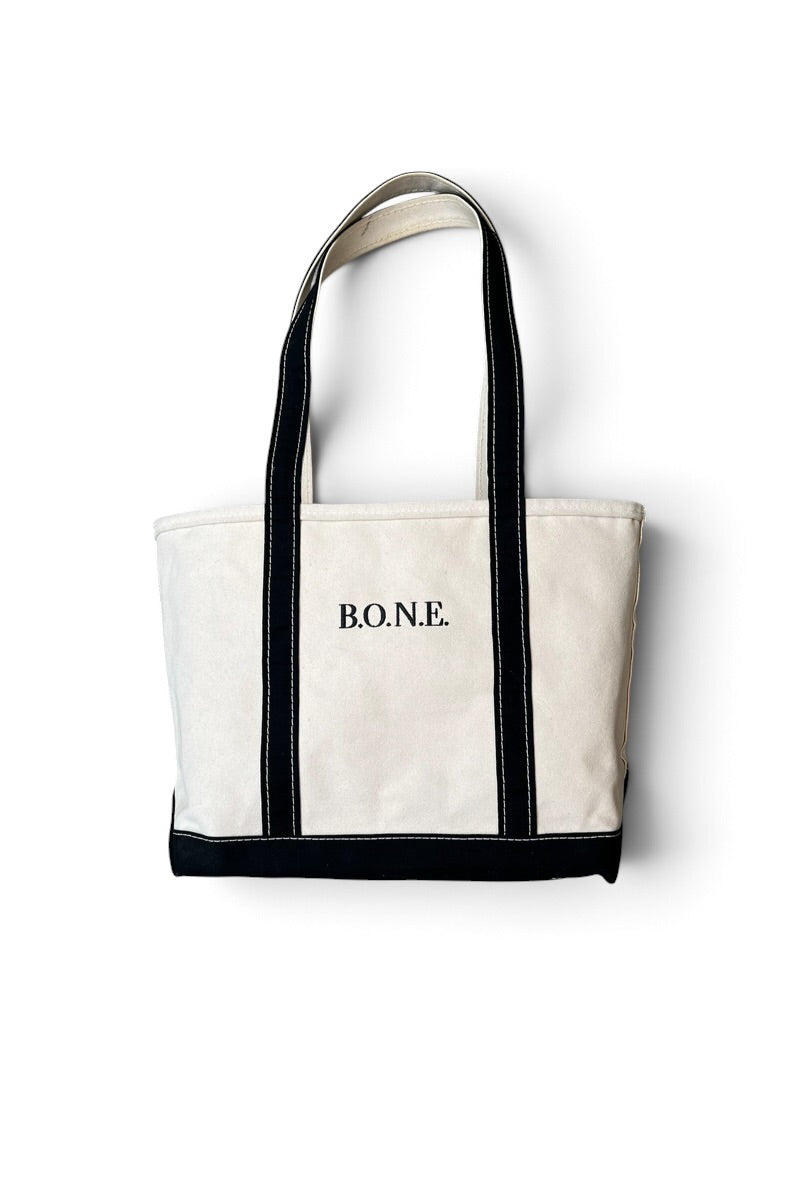 MADE IN USA 90'S BOAT AND TOTE BAG B.O.N.E. / BLACK [SIZE: M USED]